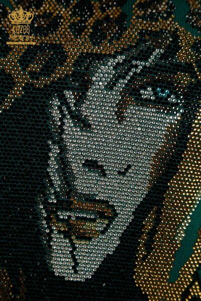 الجملة سترة تريكو نسائية باللون الأخضر - 30102 | كازي - 4