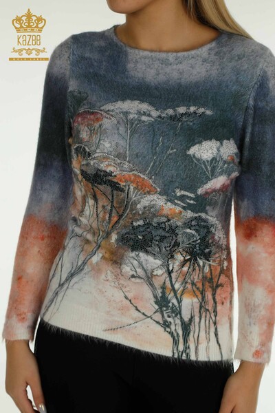 سترة تريكو نسائية بالجملة أنجورا ديجيتال - 40024 | كازي - 2