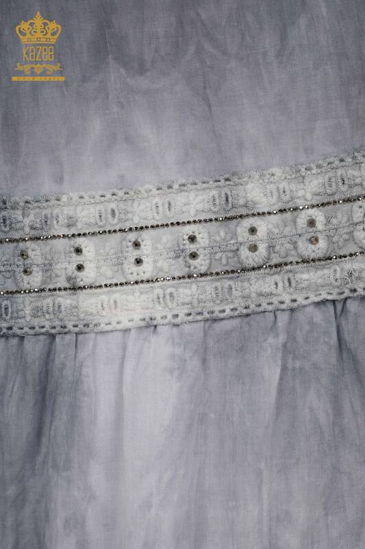 تنورة نسائية بالجملة - منقوشة بربطة عنق - رمادي - 20441 | كازي