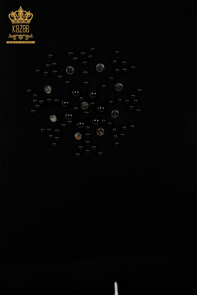 بلوزة حريمي - مطرز بالخرز - أسود - 79201 | كازي - 4