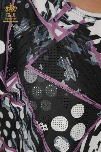 حريمي بالجملة - مطرز بالأحجار - زهري - 12052 | كازي - 3