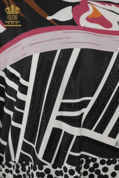 بلوزة حريمي - كم قصير - أسود - 12043 | كازي - 4