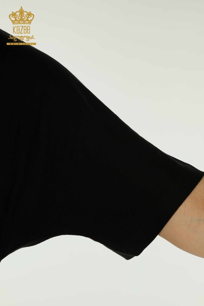 بلوزة حريمي - كم قصير - أسود - 79349 | كازي - 6