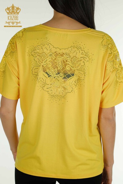 بلوزة حريمي - تول مفصل - زعفران - 79390 | كازي - 7