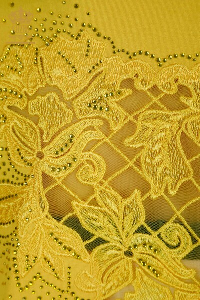 بلوزة حريمي - تول مفصل - زعفران - 79390 | كازي - 9