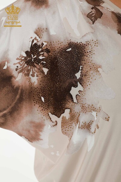 All'ingrosso Camicetta da donna - Motivo floreale - Beige - 77802 | KAZEE - 4