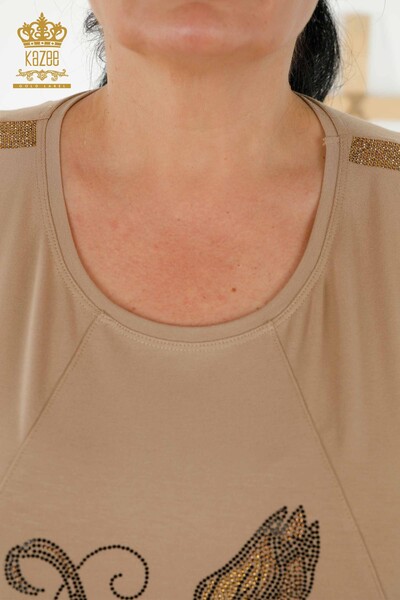 All'ingrosso Camicetta da donna - Motivo floreale - Beige - 79121 | KAZEE - 5