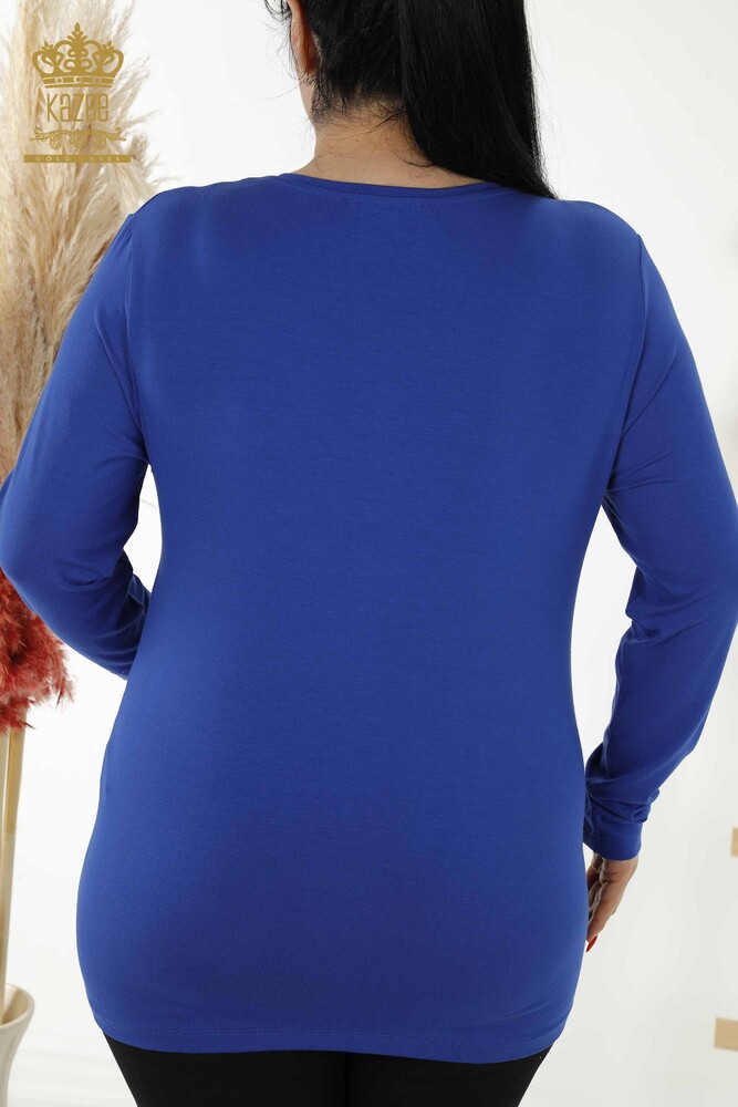 All'ingrosso Camicetta da donna - Motivo rosa - Blu scuro - 79046 | KAZEE - 7