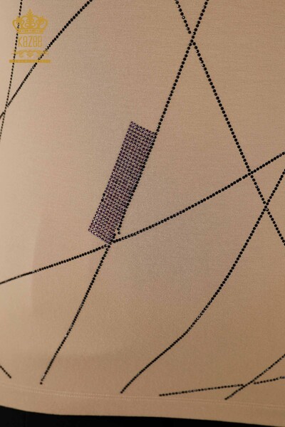 All'ingrosso Camicetta da donna - Manica corta - Beige - 79288 | KAZEE - 5