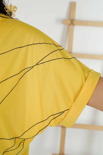 All'ingrosso Camicetta da donna - Scollo a V - Giallo - 79320 | KAZEE - 6