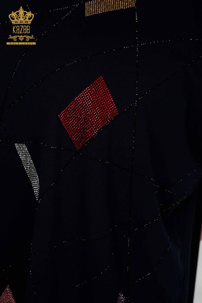 All'ingrosso Camicetta da donna - scollo a V - blu navy - 79320 | KAZEE - 4