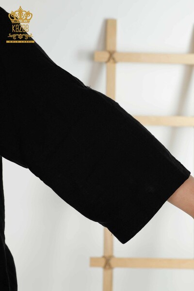 All'ingrosso Camicia da donna - manica bottoni dettagliati - nero - 20403 | KAZEE - Thumbnail