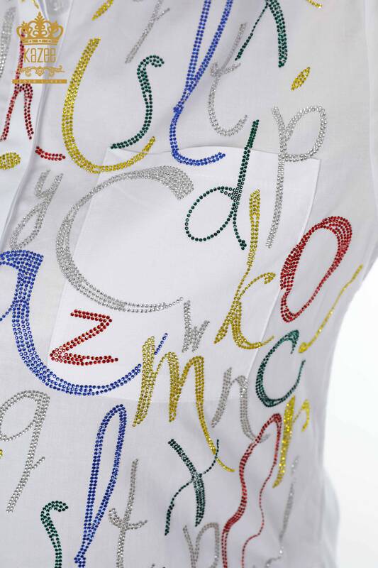 All'ingrosso Camicia da donna - Motivo lettera - Bianco - 20123 | KAZEE
