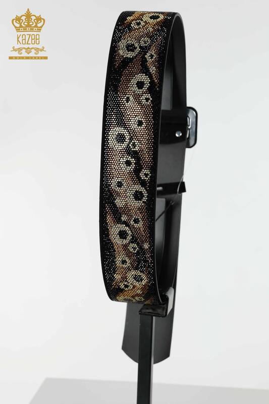 All'ingrosso Cintura da donna - Pietra ricamata - Modellato - Nero - 534 | KAZEE