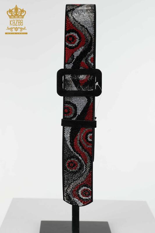 All'ingrosso Cintura da donna all'ingrosso - Pietra ricamata - Rosso - 535 | KAZEE