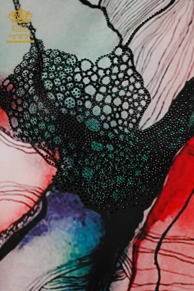 All'ingrosso Camicetta da donna - Pietra ricamata - Digitale - 12098 | KAZEE - 3