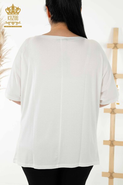 All'ingrosso Camicetta da donna - Pietra ricamata - Ecru - 77713 | KAZEE - 7