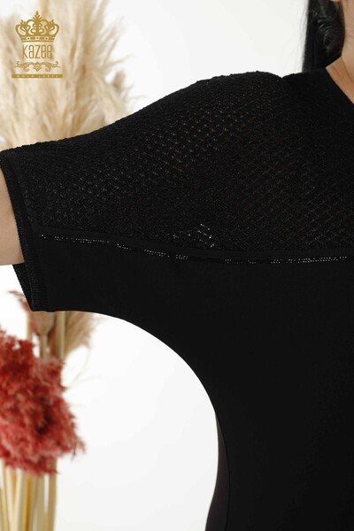 All'ingrosso Camicetta da donna - Pietra ricamata - Nero - 79235 | KAZEE - 5