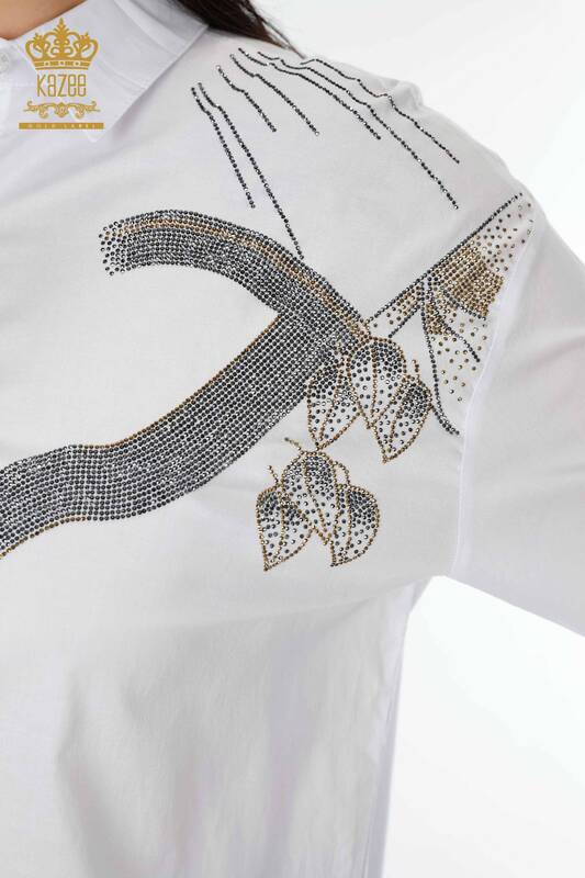 All'ingrosso Camicie Donna - Modellato Tasche - Bianco - 20092 | KAZEE