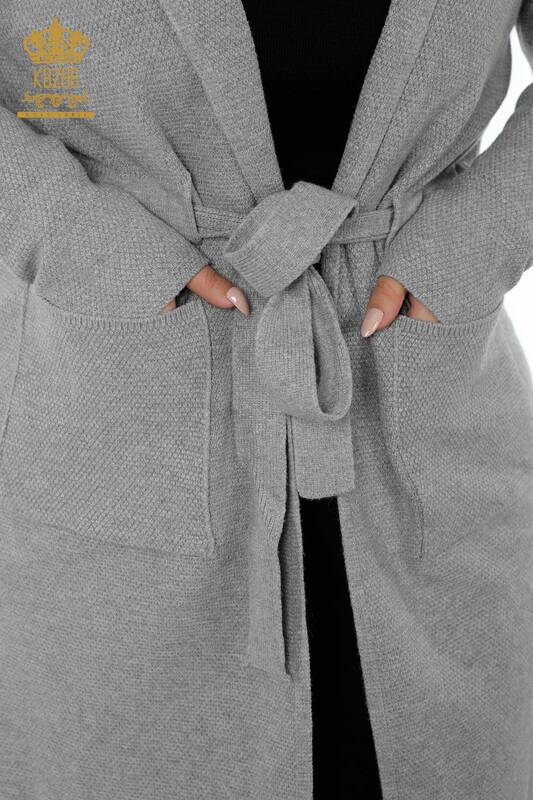 All'ingrosso Cardigan da donna - Con cappuccio - grigio chiaro - 19079 | KAZEE