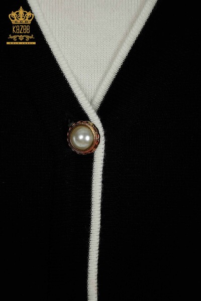 All'ingrosso Cardigan da donna - abbottonato - tasca - nero - 30148 | KAZEE - 4