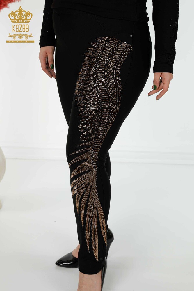 All'ingrosso Pantaloni leggings da donna - Modellato - Nero - 3604 | KAZEE - 2