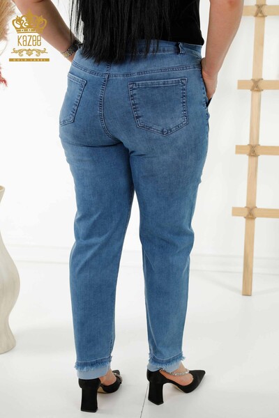 All'ingrosso Jeans da donna - Lettera dettagliata - Blu - 3677 | KAZEE - Thumbnail