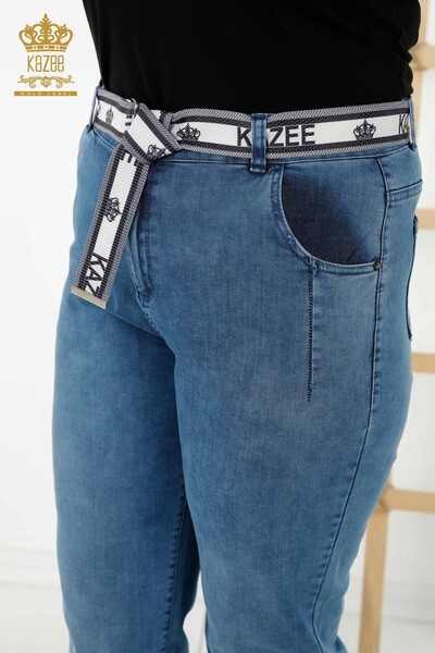 All'ingrosso Jeans da donna - Pietra ricamata - Blu - 3690 | KAZEE - Thumbnail (2)