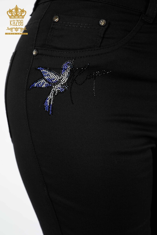 All'ingrosso Jeans da donna - Motivo uccellino - Nero - 3603 | KAZEE - 3