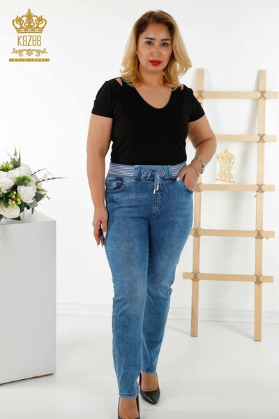 All'ingrosso Jeans da donna - Vita Elastico - Blu - 3678 | KAZEE - 1