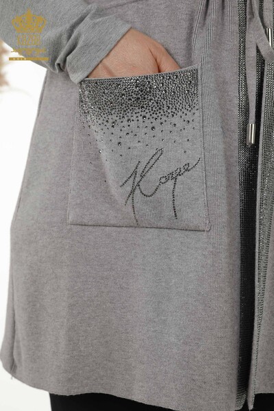 All'ingrosso Gilet da donna - tasca dettagliata - grigio - 30299 | KAZEE - 4