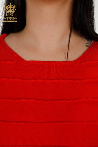 Maglieria da donna all'ingrosso Maglione - Tessuto proprio - Corallo - 30169 | KAZEE - 3