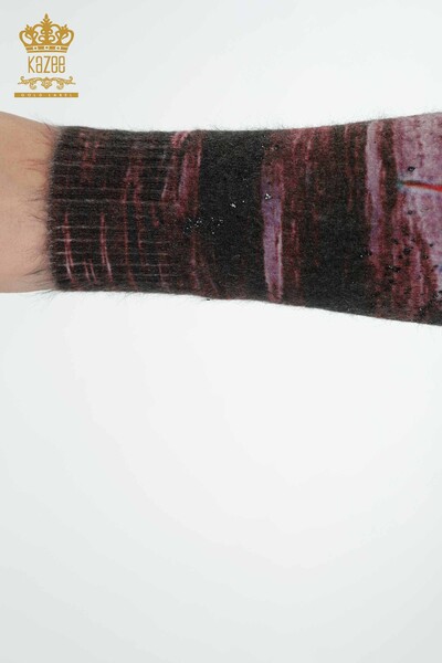 All'ingrosso Maglione Donna Angora Stampa Digitale Marrone - 16009 | KAZEE - 7