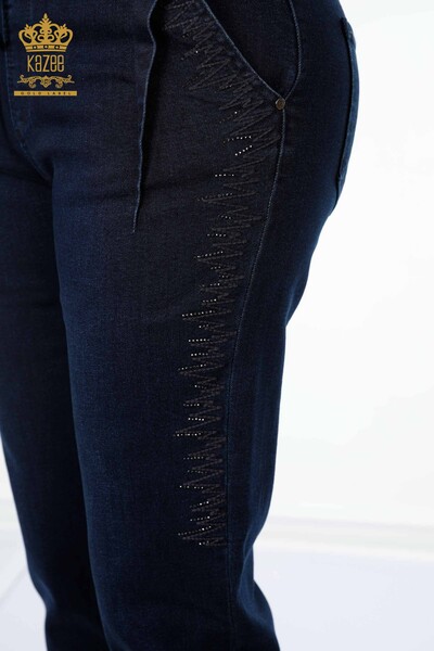 All'ingrosso Pantaloni da donna - Elastico in vita - Blu navy - 3651 | KAZEE - Thumbnail
