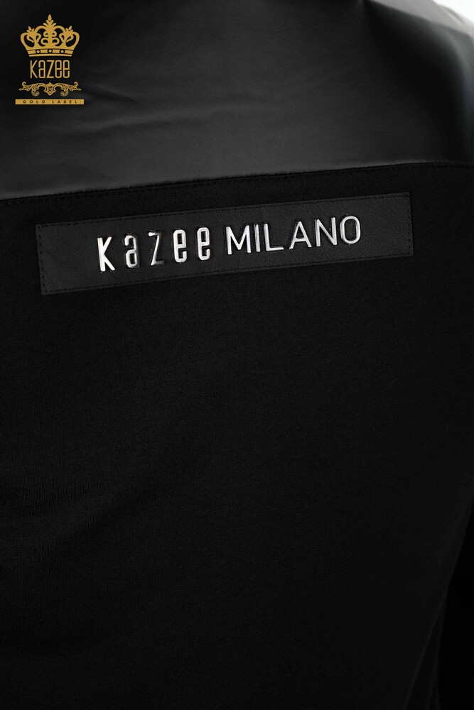 All'ingrosso Set tuta da donna - Pelle - Cerniera - Nero - 17337 | KAZEE - 14