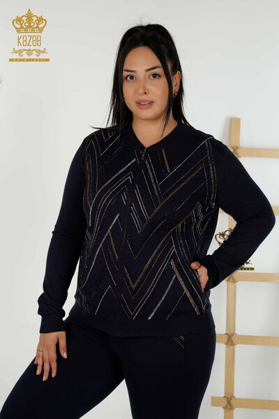 All'ingrosso Set tuta da donna - con cerniera - blu navy - 16676 | KAZEE - Kazee (1)