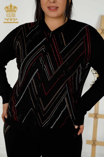 All'ingrosso Set tuta da donna - con cerniera - nero - 16676 | KAZEE - 3