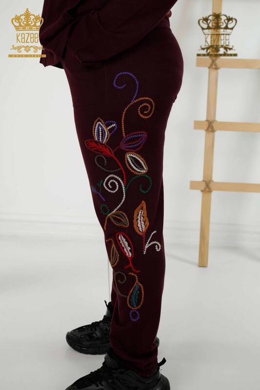 All'ingrosso Set tuta da donna - Modellato colorata - Prugna - 16657 | KAZEE
