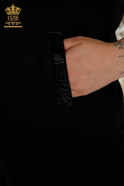 Tuta da donna all'ingrosso Set nero con cappuccio - 20392 | KAZEE - 6