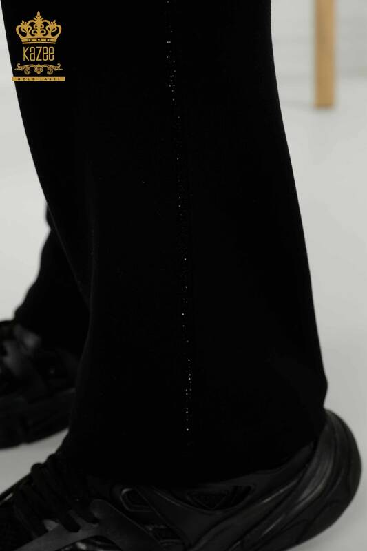 Tuta da donna all'ingrosso Set nero con cappuccio - 20392 | KAZEE