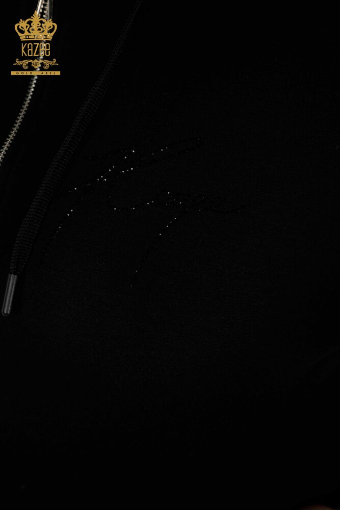 Tuta da donna all'ingrosso Set Stone ricamato nero - 20448 | KAZEE - 4