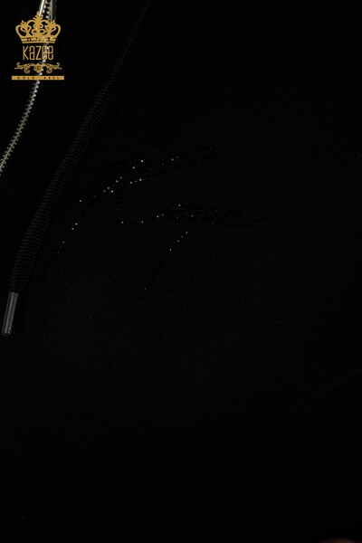 Tuta da donna all'ingrosso Set Stone ricamato nero - 20448 | KAZEE - 4