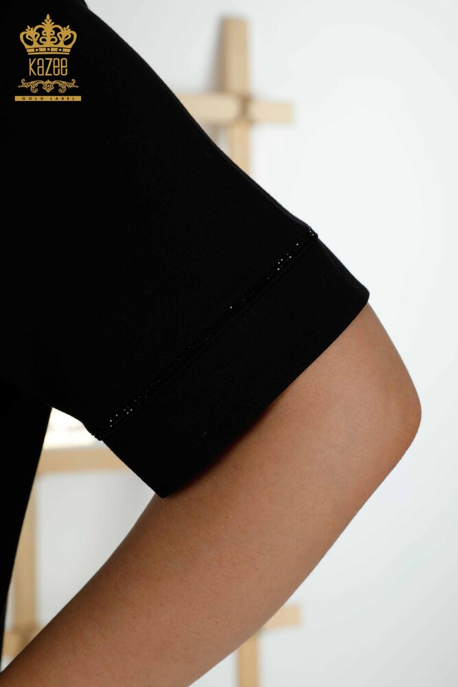 Tuta da donna all'ingrosso Set Stone ricamato nero - 20448 | KAZEE - 7