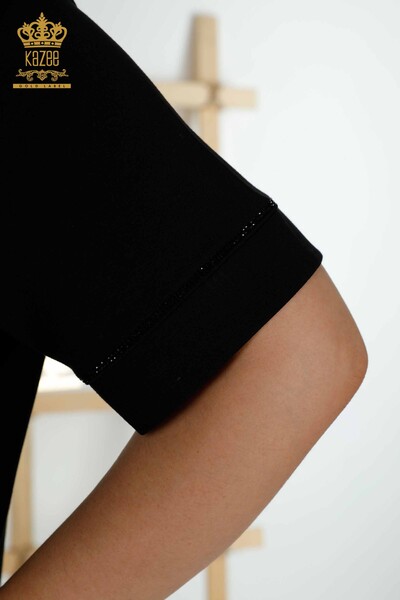 Tuta da donna all'ingrosso Set Stone ricamato nero - 20448 | KAZEE - 7