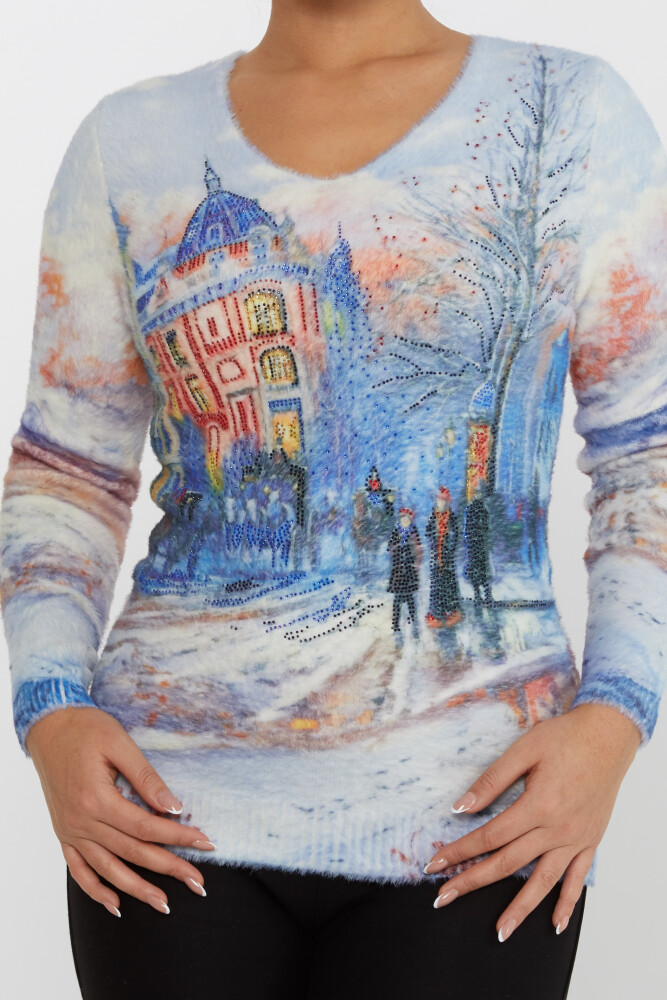 Angora Knitwear Stone haftowany cyfrowo drukowany ecru - 40033 | KAZEE (zestaw 2 sztuk S-M) - 3