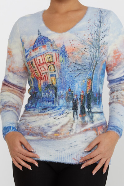 Angora Knitwear Stone haftowany cyfrowo drukowany ecru - 40033 | KAZEE (zestaw 2 sztuk S-M) - 3