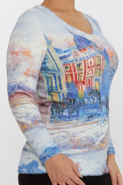 Angora Knitwear Stone haftowany cyfrowo drukowany ecru - 40033 | KAZEE (zestaw 2 sztuk S-M) - 4