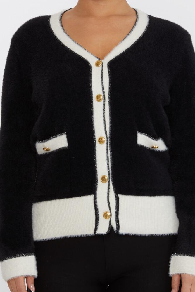 Kardigan Angora z kieszeniami i zapięciem na guziki w kolorze czarnym - 30627 | KAZEE (zestaw 4 sztuk S-M-L-XL) - 3