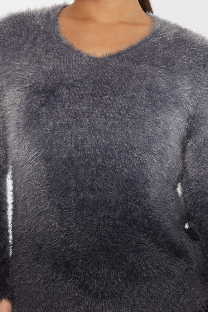 Angora Knitwear Długi rękaw, dekolt w serek, czarny - 31013 | KAZEE (zestaw 3 sztuk S-M-L) - 4