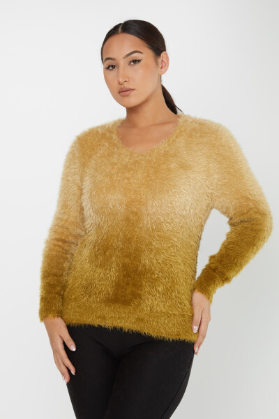 Angora Knitwear Długi rękaw Dekolt w serek Szafran - 31013 | KAZEE (zestaw 3 sztuk S-M-L) - 2